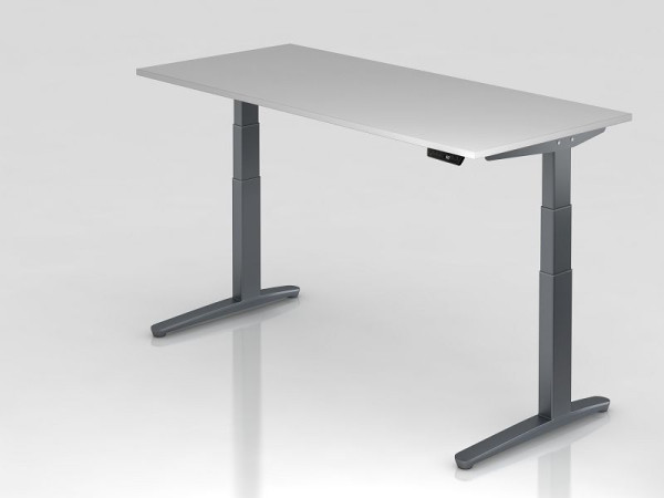 Hammerbacher elektriskt sitt-stå skrivbord 180x80cm grå/grafit, rektangulär form, VXBHM19/5/GG
