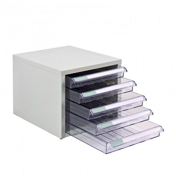 ADB lådlåda SC5, yttermått på metallkroppen (B x D x H): 28 x 35 x 26 cm, färg: ljusgrå, pulverlackerad (RAL 7035), 40607