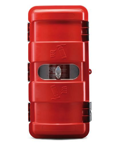 DENIOS brandsläckarskåp BigBox av plast, för 6 kg brandsläckare, 257-074