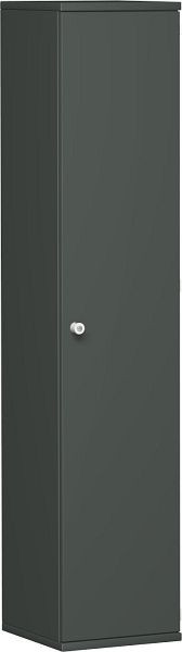 geramöbel dörrskåp 4 dekorativa hyllor, låsbart, vänsterlås, 400x425x1920, grafit/grafit, N-10DL504-GG
