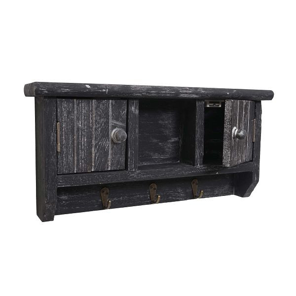 Mendler tangentbord HWC-A48, nyckelskåp med dörrar, massivt trä, shabby grå, 74514
