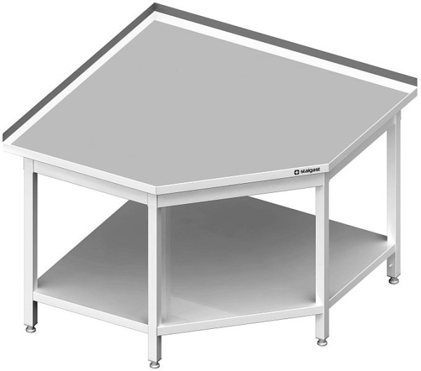 Stalgast hörnarbetsbord med bas, 600x600x850 mm, med uppstånd, svetsad, VAT06618A