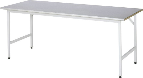 RAU Jerry serie arbetsbord (3030) - justerbart i höjdled, bänkskiva med stålplåt, 2000x800-850x800 mm, 06-500S80-20.12