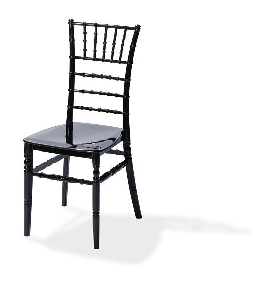 VEBA staplingsstol Tiffany svart, polypropen, 41x43x92cm (BxDxH), ej brytbar, 50410BL