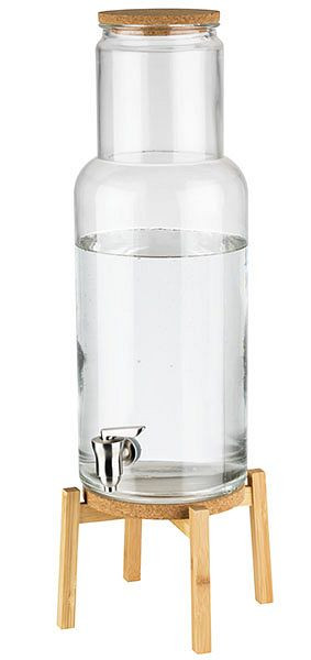 APS dryckesautomat -NORDIC WOOD-, 23 x 23 cm, höjd: 60,5 cm, glasbehållare, kran i rostfritt stål, korklock, 10435