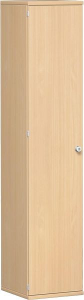 geramöbel dörrskåp 4 dekorativa hyllor, låsbart, lås till höger, 400x425x1920, bok/bok, N-10DR504-BB