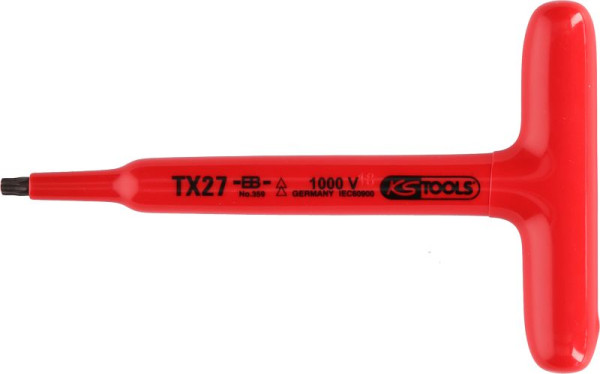 KS Tools T-handtag Torx-nyckel med skyddsisolering, T30, 160 mm, 117.2417