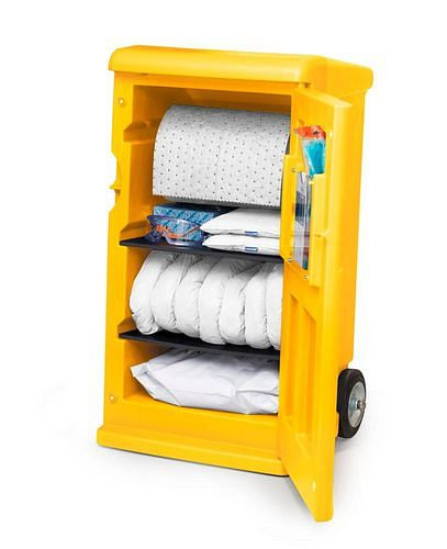 DENSORB Mobile Emergency Kit, bindemedel i Yellow Caddy Medium, Oil, 290-813