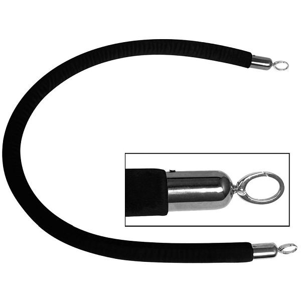 Stalgast kopplingsrep svart, förkromade beslag, längd 150 cm, BB3211150