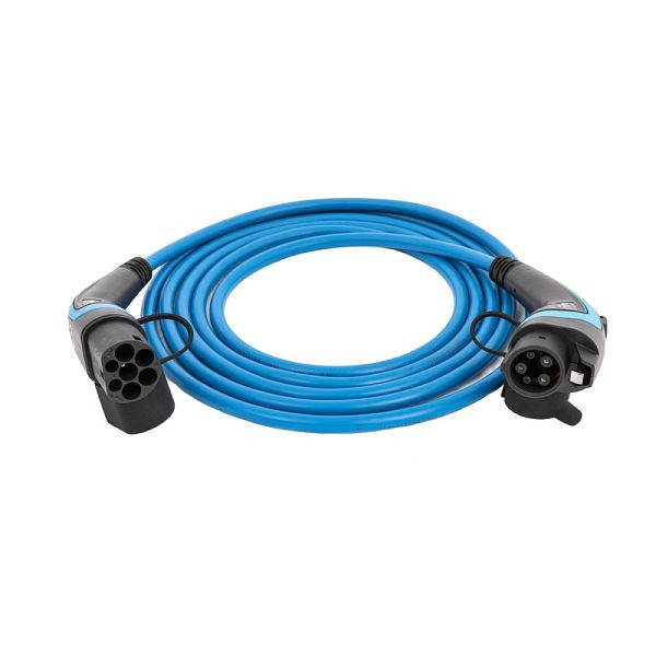 go-e typ 2 till typ 1 kabel, blå, 7,4 kW, 5 m, CH-11-01