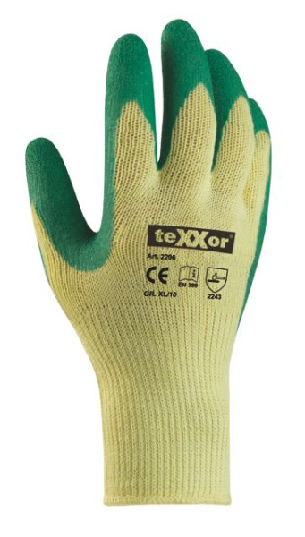 teXXor grovstickade handskar "BOMULL/POLYESTER", storlek: 10, förpackning: 144 par, 2206-10