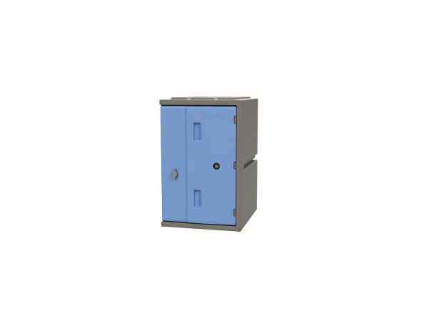 Lotz plastskåp 600 Plastskåp, höjd: 600 mm, blå dörr, bultlås, 221600-08