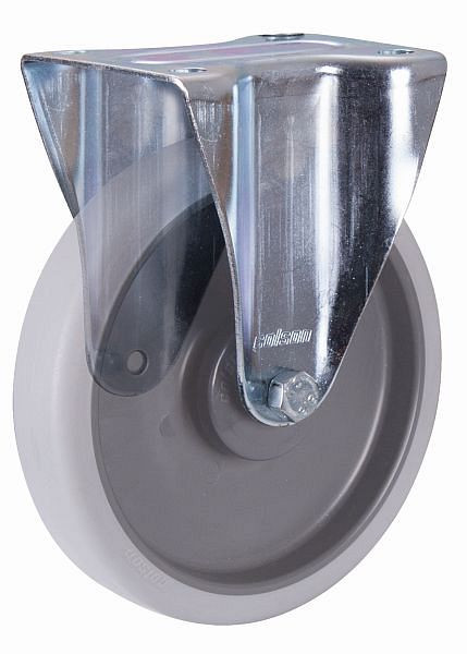 VARIOfit fasta länkhjul termoplast, 125 x 32 mm, grå, med termoplastbandage, bpg-125.050