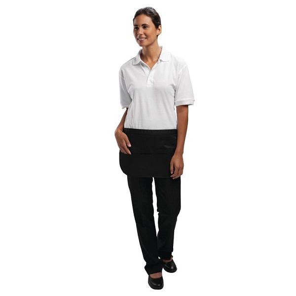 Whites unisex servitörsförkläde med ficka, svart, A551