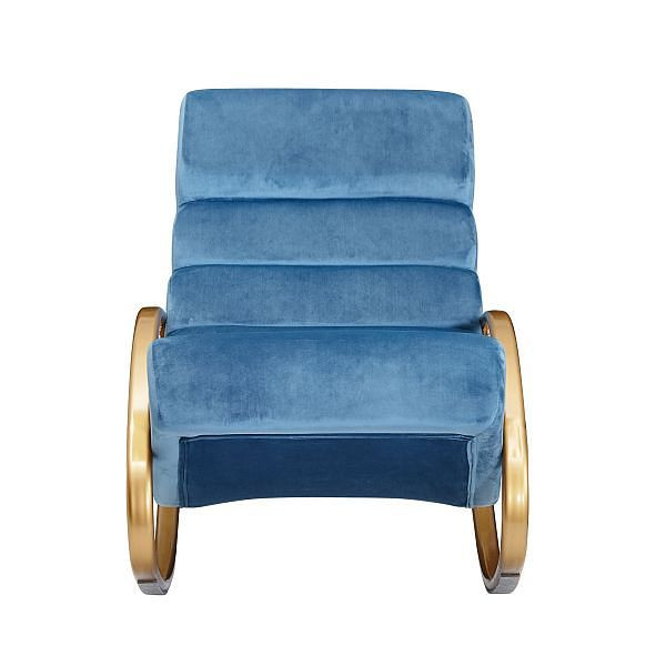 Wohnling relaxsäng sammet blå / guld 110 kg lastkapacitet 61x81x111 cm, WL6.224
