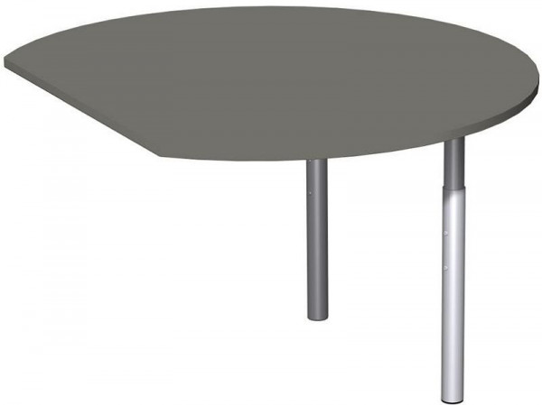 geramöbel förlängningsbord runt med stödfötter, inklusive länkmaterial, höjdjusterbart, 1200x1047x680-820, grafit/silver, N-647207-GS