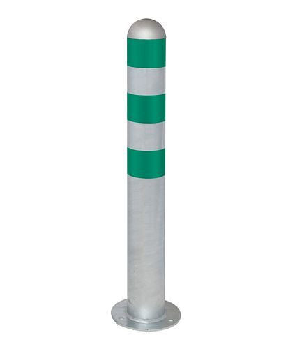 DENIOS laddstolpe stötskyddspollare av stål, H 800 mm, ringar gröna, för dowell, 280-370