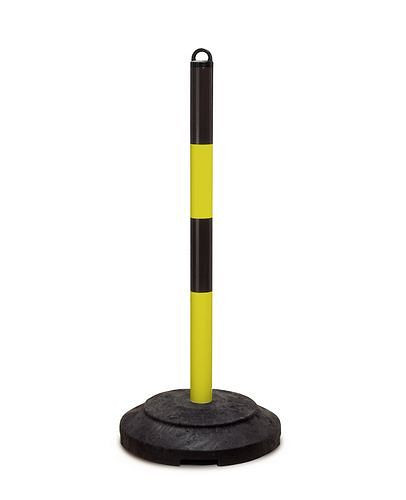DENIOS varningsställ för tunga kedjor, svart/gul, återvunnen fot, H 1000 mm, 236-898