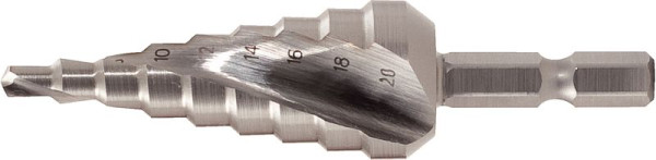 KS Tools 1/4" HSS stegborr, diameter 4-12mm, 9 steg, 330.2381