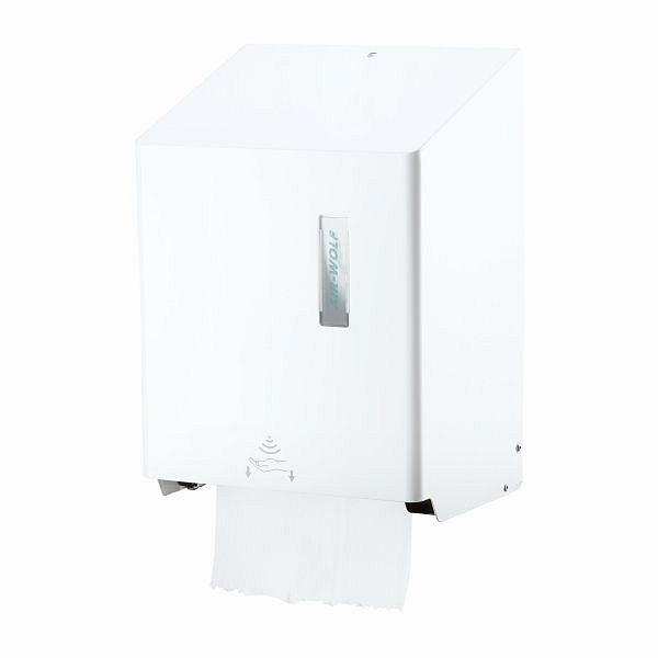 Air Wolf automatisk handduksautomat, Omega-serien, H x B x D: 406 x 278 x 211 mm, vitt rostfritt stål, 29-424
