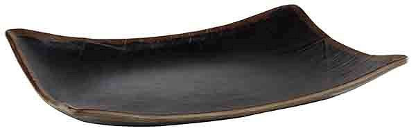 APS bricka -MARONE-, 32,5 x 23,5 cm, höjd: 4,5 cm, melamin, svart, med brun kant, 84119