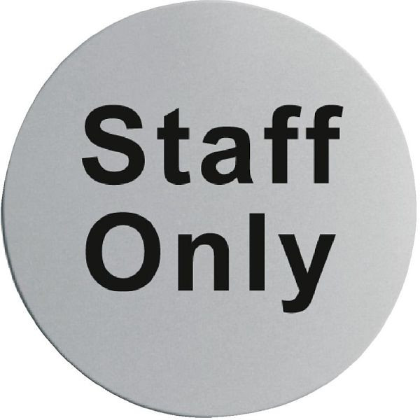 Vogue dörrskylt i rostfritt stål "Staff Only", U060