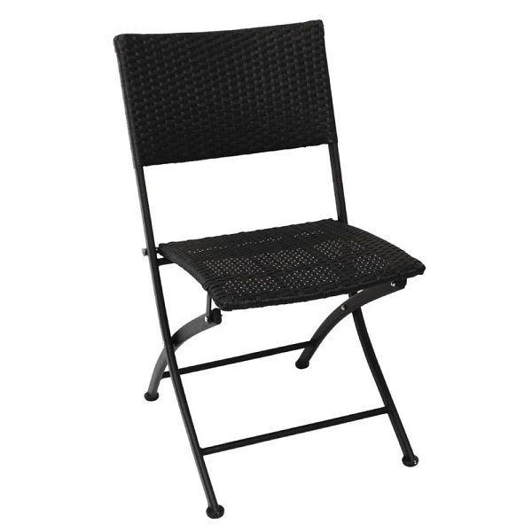 Bolero hopfällbara stolar i rotting med stålram svart, PU: 2 st, GL303