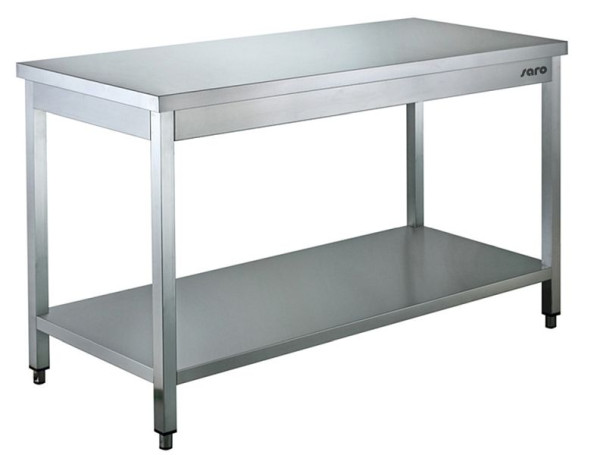 Saro bord i rostfritt stål kan demonteras, med bottenplatta - 700 mm djup, 2000 mm, 456-7030