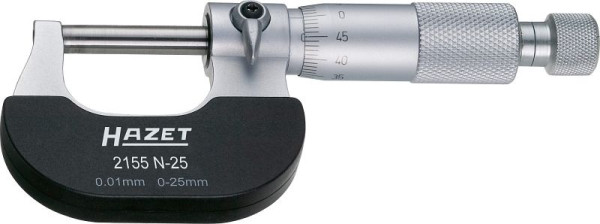 Hazet precisionsmikrometrar, mätområde 0 - 25 mm, klämring och avkännarmått, 2155N-25