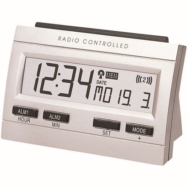 Technoline radiostyrd väckarklocka, DCF-77 radiostyrd klocka med manuellt inställningsalternativ, mått: 102 x 69 x 48 mm, WT 87