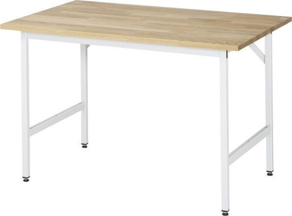 RAU Jerry serie arbetsbord (3030) - höj- och sänkbar skiva i massiv bok, 1250x800-850x800 mm, 06-500B80-12.12