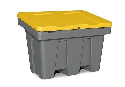 DENIOS kornbehållare typ GB 300, tillverkad av polyeten (PE), volym 300 liter, gult lock, 241-877