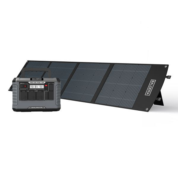 Balderia mobil kraftverksenhet, 200 W, 1328 Wh, 4 solcellspaket, vardera 50 W, färg: svart, PPS1500-SP200