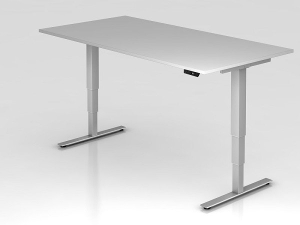 Hammerbacher elektriskt sitt-stå skrivbord 200x100cm grå, arbetshöjd 63,5 -128,5 cm, VXDSM2E/5/S
