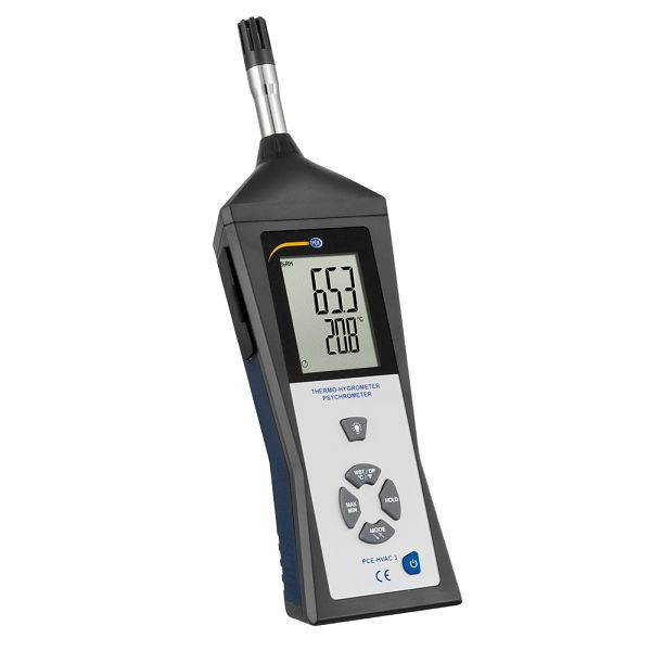 PCE Instruments Psykrometer, luftfuktighet, rumstemperatur, daggpunkt och våtlampa temperatur, PCE-HVAC 3