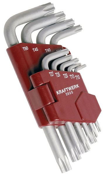 Kraftwerk Torx® insexnyckelsats, kort, 9 delar, 3605