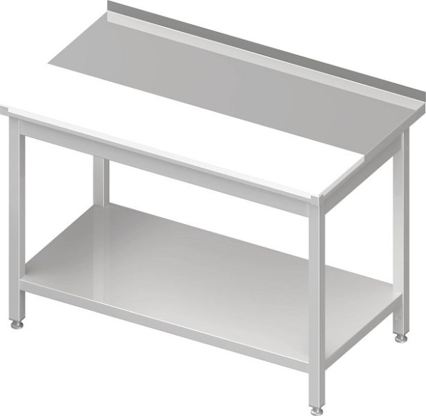 Stalgast arbetsbord med bas, 1100x600x850 mm, med infälld PE skärplåt, med uppstånd, svetsad, VAT11615A