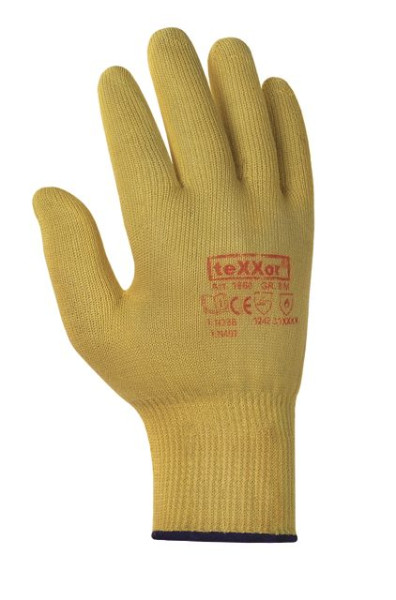teXXor skär- och värmeskydd finstickade handskar "ARAMID fiber", förpackning: 240 par, 1960-10