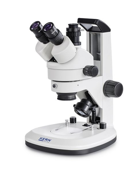 KERN Optics stereozoommikroskop, med handtag, Greenough 0,7 x - 4,5 x, trinokulärt, okular HWF 10x / Ø 20mm hög ögonpunkt, inbyggd strömförsörjning, OZL 468