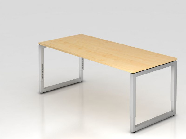 Hammerbacher skrivbord O-fot kvadratisk 180x80cm lönn, rektangulär form med flytande bordsskiva, VRS19/3/S