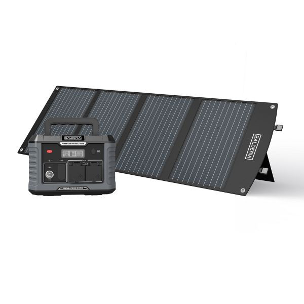 Balderia mobil kraftverksenhet, 120 W, 933 Wh, 4 solcellspaket på 30 W vardera, färg: svart, PPS1000-SP120