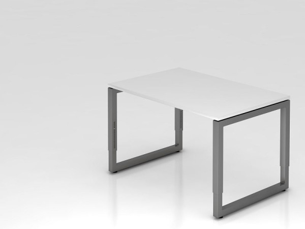 Hammerbacher skrivbord O-fot kvadratisk 120x80cm vit/grafit, rektangulär form med flytande bordsskiva, VRS12/W/G