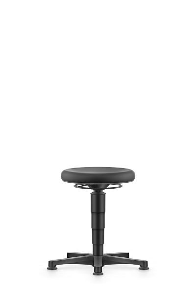 bimos allroundpall med glider, svart PU, sitthöjd 450-650 mm, grå färgring, 9460-2000-3278