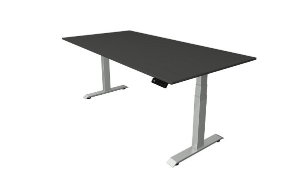 Kerkmann sitt-stå bord B 2000 x D 1000 mm, elektriskt höj- och sänkbart från 640-1290 mm, antracit, 10040913