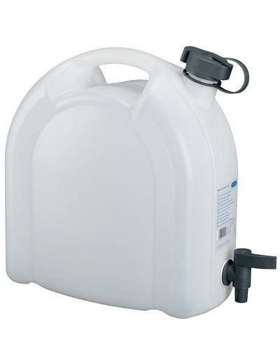 DENIOS plastbehållare, transparent, med avtappningskran, 10 liter, 243-707