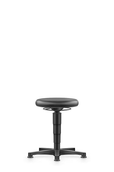 bimos allround pall med glider, svart syntetläder, sitthöjd 450-650 mm, grå färgring, 9460-MG01-3278
