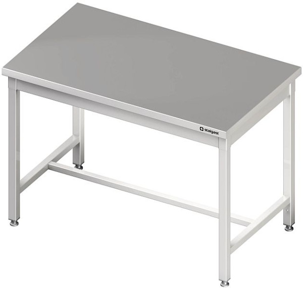 Stalgast centralt arbetsbord med mittstag, 1300x700x850 mm, utan uppstånd, svetsat, VAT13704