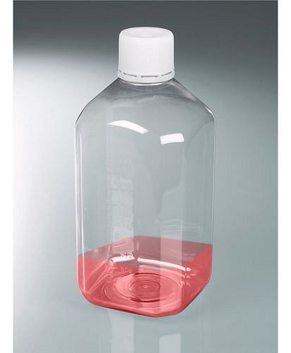 DENIOS laboratorieflaskor av PET, sterila, kristallklara, med gradering, 1000 ml, PU: 24 st, 281-750