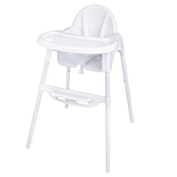 Bolero barnstol i rostfritt stål och polypropen vit, CY599