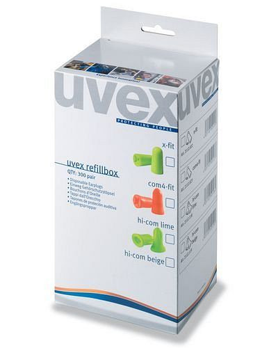 uvex refillbox com4-fit, för dispenser, SNR 33, orange, PU: 300 par, 210-217